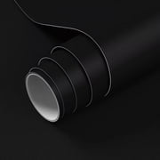 VOLEAAR Black Contact Paper 15.7 x 196 Inches Pure White Peel and Stick Wallpaper Vinyl Self Adhesive Waterproof Solid Color Wall Paper for Cabinet Shelf liner Room Walls Covering Decorative